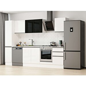 Alvinka 300x210 Cm High Gloss Mutfak Dolabı Beyaz Beyaz Mb-e90b40s50-3 Beyaz