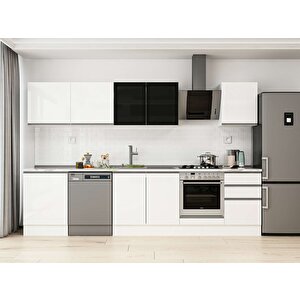 Alvinka 320x210 Cm High Gloss Mdf Mutfak Dolabı Beyaz Beyaz M-e90s60s50-3 Beyaz