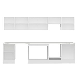 Alvinka 320x210 Cm High Gloss Mdf Mutfak Dolabı Beyaz Antrasıt M-e90s50s60-1