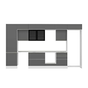 Alvinka 410x240 Cm High Gloss Mutfak Dolabı Beyaz Beyaz Mbb-e90b60s60-3