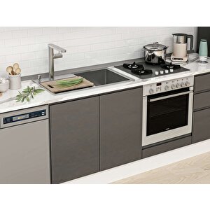 Alvinka 320x210 Cm High Gloss Mdf Mutfak Dolabı Beyaz Antrasıt M-e90s60s50-3 Antrasit