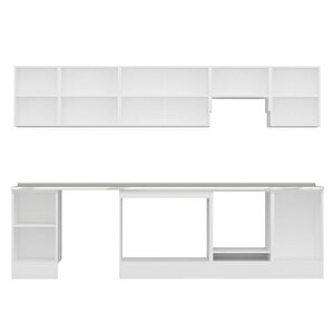 Alvinka 305x210 Cm High Gloss Mutfak Dolabı Beyaz Antrasıt M-e90s45s50-1