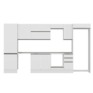 Alvinka 380x222 Cm High Gloss Mutfak Dolabı Beyaz Beyaz Mbb-e80b60s40-2