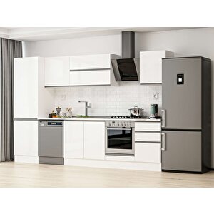 Alvinka 310x210 Cm High Gloss Mutfak Dolabı Beyaz Beyaz Mb-e80b60s50-2 Beyaz