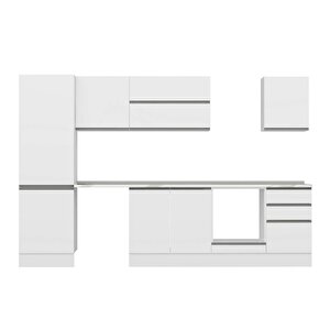 Alvinka 310x210 Cm High Gloss Mutfak Dolabı Beyaz Beyaz Mb-e80b60s50-2