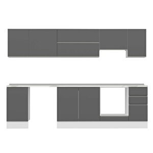 Alvinka 295x210 Cm High Gloss Mutfak Dolabı Beyaz Beyaz M-e90s45s40-1