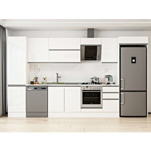 Alvinka 375x222 Cm High Gloss Mutfak Dolabı Beyaz Beyaz Mbb-e80b50s45-2 Beyaz