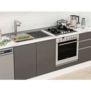 Alvinka 385x222 Cm High Gloss Mdf Mutfak Dolabı Beyaz Antrasıt Mbb-e90b45s50-1 Antrasit