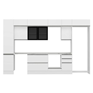 Alvinka 380x240 Cm High Gloss Mdf Mutfak Dolabı Beyaz Beyaz Mbb-e90b45s45-3