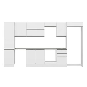 Alvinka 380x222 Cm High Gloss Mutfak Dolabı Beyaz Beyaz Mbb-e80b50s50-2