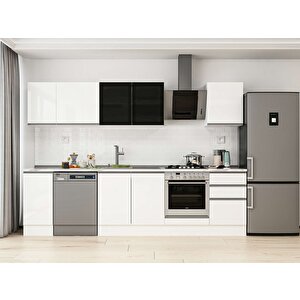 Alvinka 290x210 Cm High Gloss Mdf Mutfak Dolabı Beyaz Beyaz M-e80s40s50-3 Beyaz