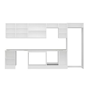 Alvinka 370x222 Cm High Gloss Mutfak Dolabı Beyaz Antrasıt Mb-e80s50s40-2