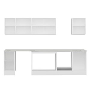 Alvinka 290x210 Cm High Gloss Mdf Mutfak Dolabı Beyaz Antrasıt M-e80s40s50-3