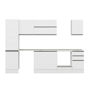 Alvinka 305x210 Cm High Gloss Mutfak Dolabı Beyaz Beyaz Mb-e90b50s45-2