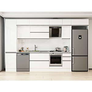 Alvinka 380x240 Cm High Gloss Mutfak Dolabı Beyaz Beyaz Mbb-e90b50s40-2 Beyaz
