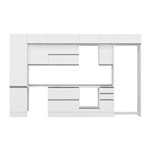 Alvinka 380x240 Cm High Gloss Mutfak Dolabı Beyaz Beyaz Mbb-e90b50s40-2