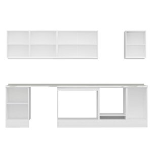 Alvinka 305x210 Cm High Gloss Mdf Mutfak Dolabı Beyaz Antrasıt M-e90s50s45-2