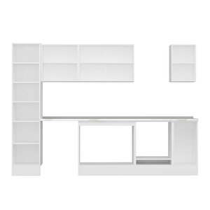 Alvinka 295x210 Cm High Gloss Mutfak Dolabı Beyaz Beyaz Mb-e90b45s40-2