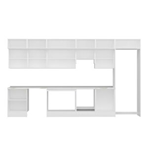 Alvinka 410x240 Cm High Gloss Mutfak Dolabı Beyaz Beyaz Mb-e90s60s60-1