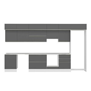 Alvinka 410x240 Cm High Gloss Mutfak Dolabı Beyaz Beyaz Mb-e90s60s60-1
