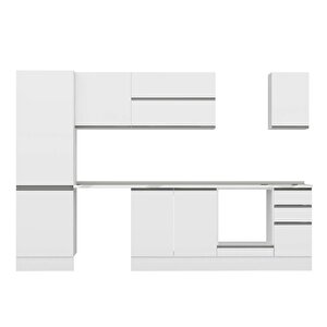 Alvinka 300x210 Cm High Gloss Mutfak Dolabı Beyaz Beyaz Mb-e80b60s40-2