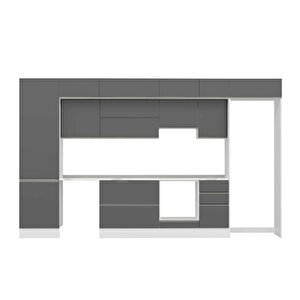 Alvinka 385x240 Cm High Gloss Mutfak Dolabı Beyaz Antrasıt Mbb-e80b60s45-1