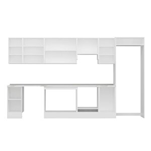 Alvinka 365x222 Cm High Gloss Mdf Mutfak Dolabı Beyaz Antrasıt Mb-e80s40s45-1