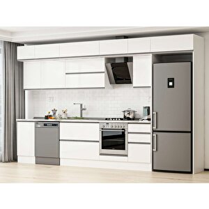 380x240 Cm High Gloss Mutfak Dolabı Beyaz Beyaz Mb-e90s45s45-2 Beyaz