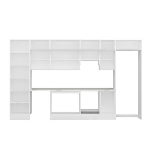 Alvinka 385x240 Cm High Gloss Mutfak Dolabı Beyaz Beyaz Mbb-e80b60s45-1