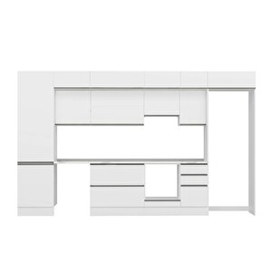 Alvinka 385x240 Cm High Gloss Mutfak Dolabı Beyaz Beyaz Mbb-e80b60s45-1
