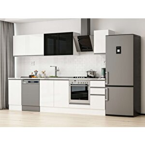 285x210 Cm High Gloss Mutfak Dolabı Beyaz Beyaz M-e80s45s40-3 Beyaz