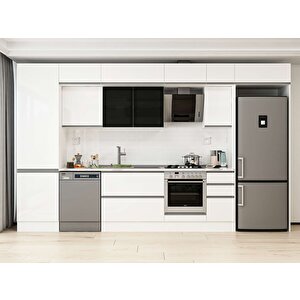 390x240 Cm High Gloss Mdf Mutfak Dolabı Beyaz Beyaz Mbb-e90b60s40-3 Beyaz