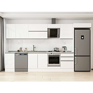395x222 Cm High Gloss Mutfak Dolabı Beyaz Beyaz Mb-e90s45s60-2 Beyaz