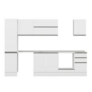 Alvinka 290x210 Cm High Gloss Mdf Mutfak Dolabı Beyaz Beyaz Mb-e80b45s45-2