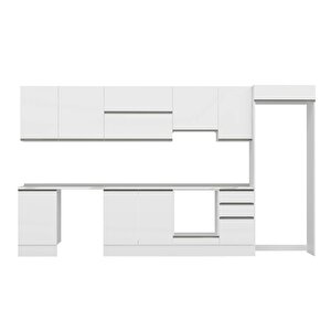 Alvinka 375x222 Cm High Gloss Mdf Mutfak Dolabı Beyaz Beyaz Mb-e80s50s45-1