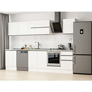 Alvinka 310x210 Cm High Gloss Mdf Mutfak Dolabı Beyaz Beyaz M-e80s60s50-2 Beyaz