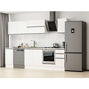 Alvinka 285x210 Cm High Gloss Mdf Mutfak Dolabı Beyaz Beyaz M-e80s45s40-2 Beyaz