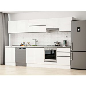 Alvinka 320x210 Cm High Gloss Mutfak Dolabı Beyaz Beyaz M-e80s60s60-1 Beyaz