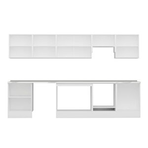 Alvinka 320x210 Cm High Gloss Mutfak Dolabı Beyaz Beyaz M-e80s60s60-1