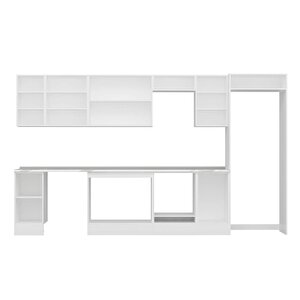 Alvinka 365x222 Cm High Gloss Mdf Mutfak Dolabı Beyaz Antrasıt Mb-e80s40s45-2