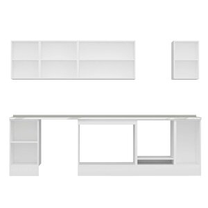 Alvinka 285x210 Cm High Gloss Mdf Mutfak Dolabı Beyaz Antrasıt M-e80s45s40-2