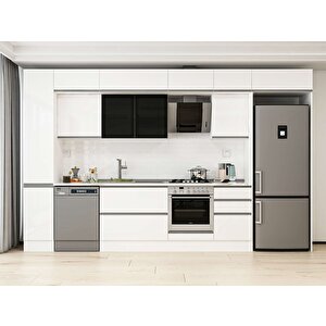 Alvinka 380x240 Cm High Gloss Mdf Mutfak Dolabı Beyaz Beyaz Mbb-e90b40s50-3 Beyaz