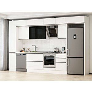 Alvinka 380x240 Cm High Gloss Mdf Mutfak Dolabı Beyaz Beyaz Mbb-e90b40s50-3 Beyaz