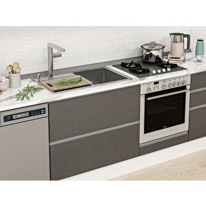 Alvinka 390x240 Cm High Gloss Mutfak Dolabı Beyaz Antrasıt Mbb-e80b60s50-2 Antrasit