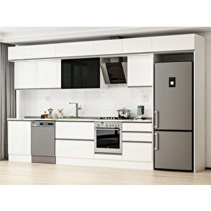 Alvinka 400x240 Cm High Gloss Mutfak Dolabı Beyaz Beyaz Mb-e80s60s60-3 Beyaz