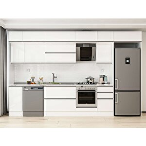 Alvinka 365x240 Cm High Gloss Mdf Mutfak Dolabı Beyaz Beyaz Mb-e80s40s45-2 Beyaz