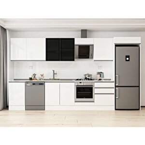 Alvinka 390x222 Cm High Gloss Mdf Mutfak Dolabı Beyaz Beyaz Mb-e80s50s60-3 Beyaz