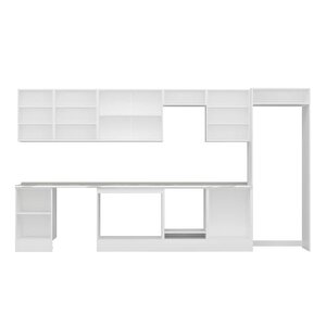 Alvinka 390x222 Cm High Gloss Mdf Mutfak Dolabı Beyaz Beyaz Mb-e80s50s60-3