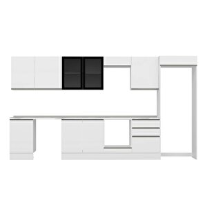Alvinka 390x222 Cm High Gloss Mdf Mutfak Dolabı Beyaz Beyaz Mb-e80s50s60-3