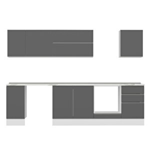 Alvinka 300x210 Cm High Gloss Mutfak Dolabı Beyaz Antrasıt M-e90s40s50-2